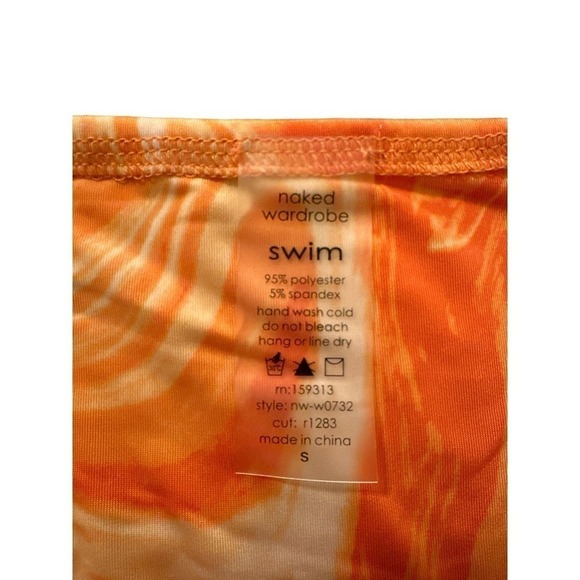 Naked Wardrobe Women's Swimsuit 2 Piece Beach String Bikini Sz S Dreamsicle NWT - Picture 4 of 5